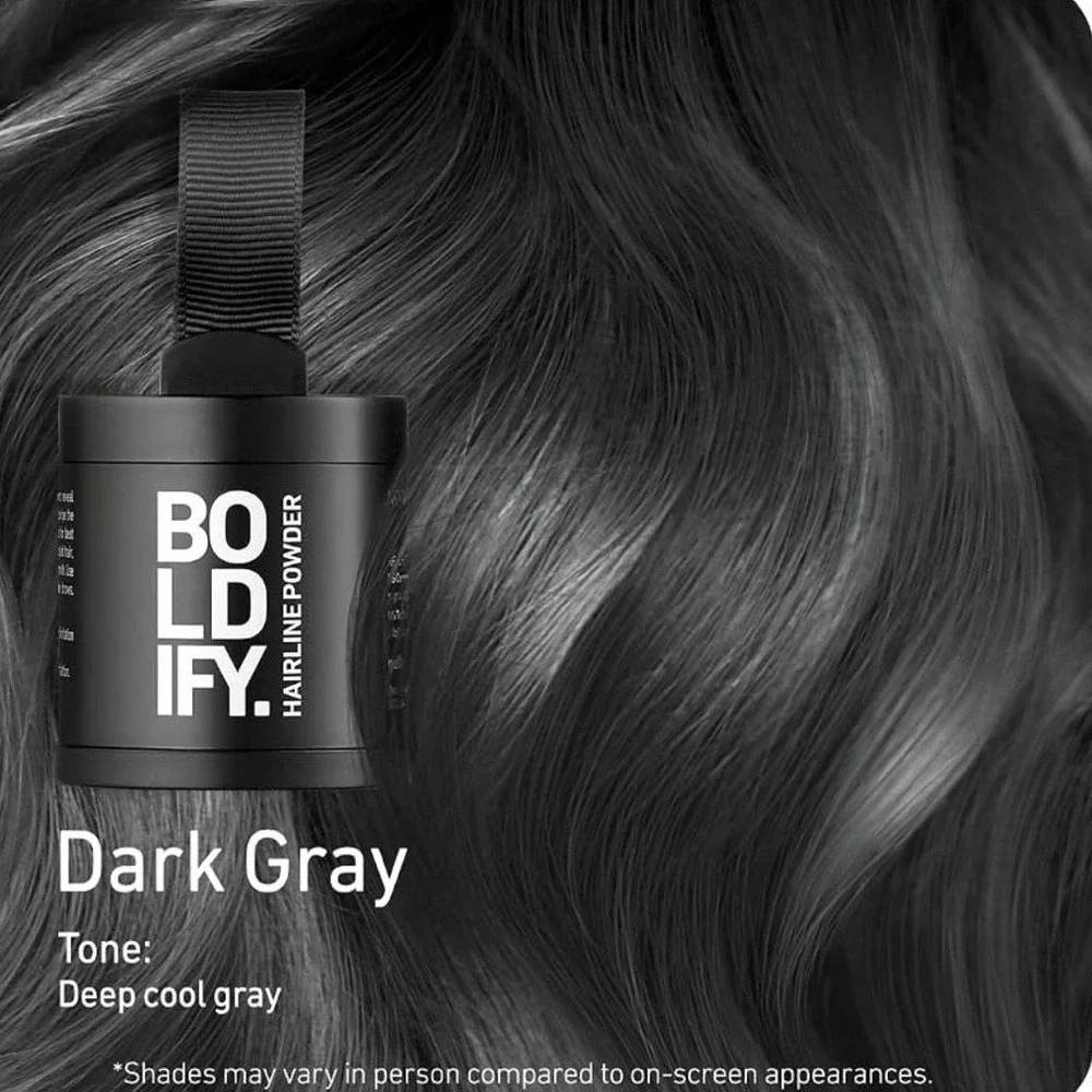 Boldify Hairline Powder Dark Gray 4g Root Touch Up Concealer for Thinning Hair